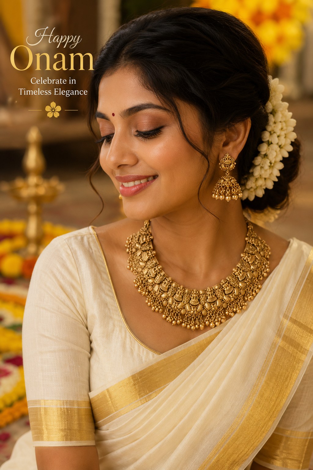 Suvorya gold temple necklace set